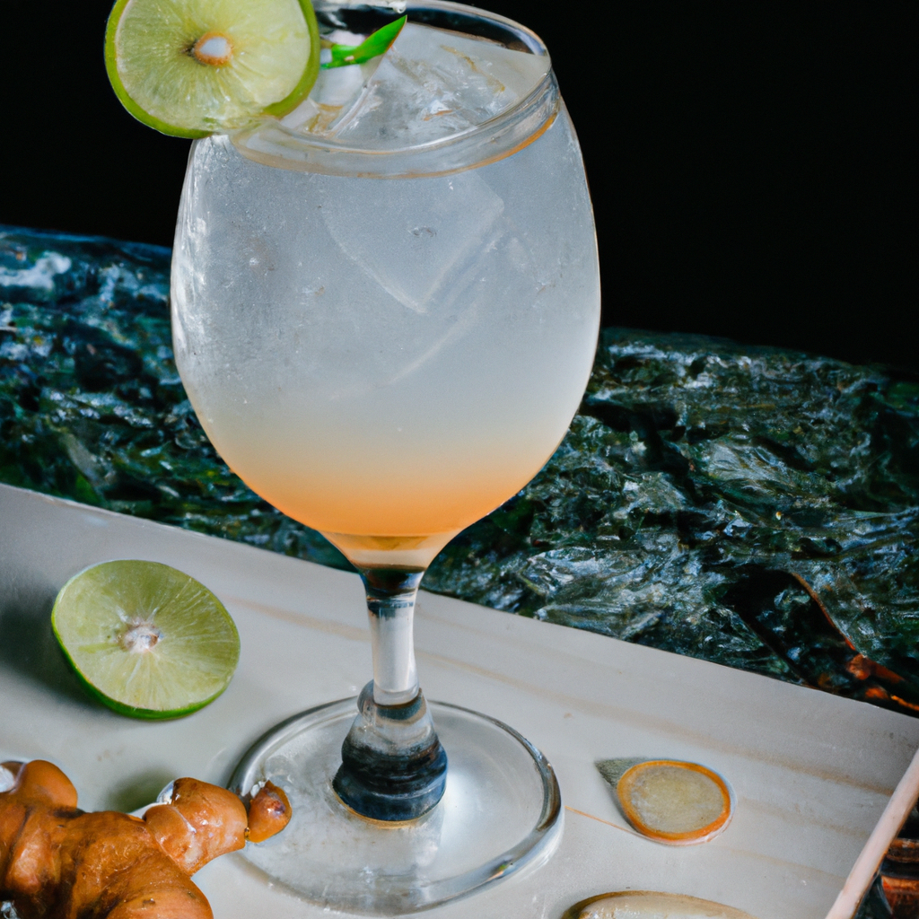 Mocktail Ginger Lime Fizz. 300mm foto